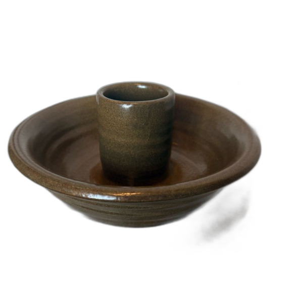 Beer Can Chicken Pottery Roaster Stoneware Made in Texas Earthy Brown - Picture 8 of 9